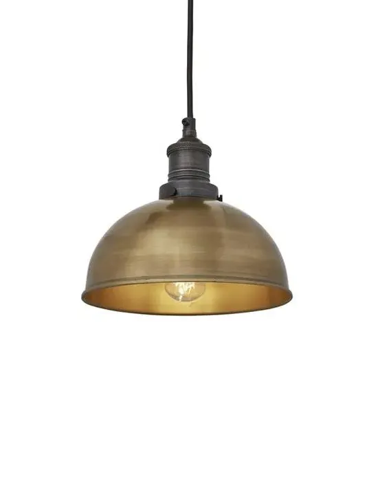 Small Dome Pendant Light - Pewter, Metal