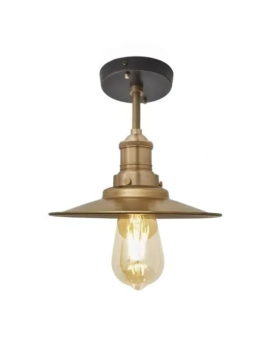 Small Flush Ceiling Light - Brass, Metal