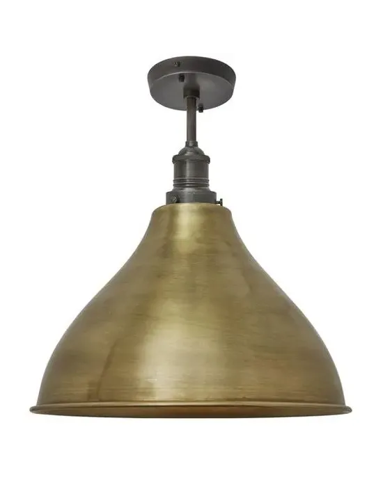 Small Flush Ceiling Light - Brass, Metal