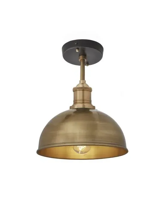 Small Flush Ceiling Light - Brass, Metal image