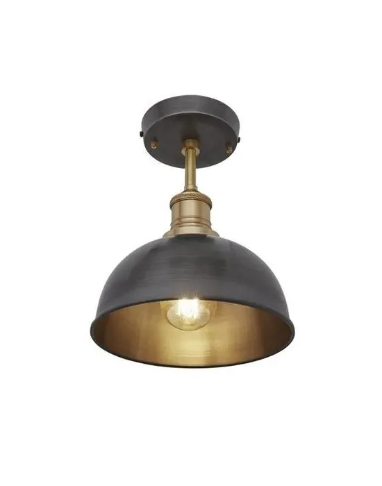 Small Flush Ceiling Light - Brass, Metal image