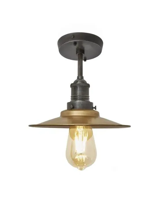 Small Flush Ceiling Light - Brass, Metal image