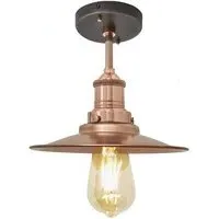 Small Flush Ceiling Light - Copper, Metal