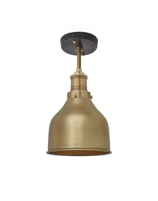 Small Flush Ceiling Light - Pewter, Metal