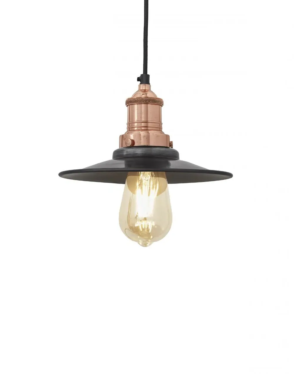Small Pendant Light Industrial - Copper, Metal