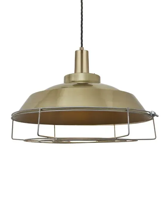 Step Pendant Light with Cage - Pewter, Metal