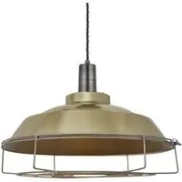 Step Pendant Light with Cage - Pewter, Metal