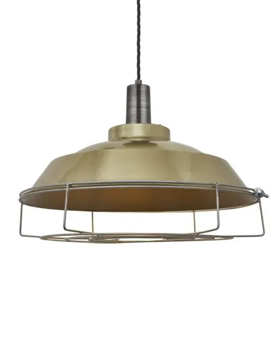Step Pendant Light with Cage - Pewter, Metal