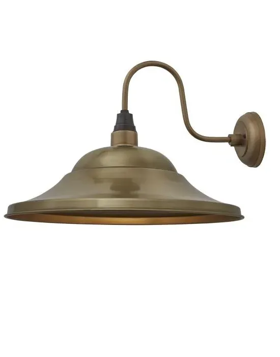Swan Neck Wall Sconce with Dome - Brass, Metal