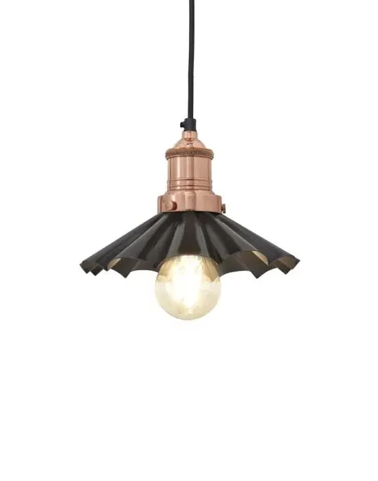Umbrella Pendant Light Vintage Style - Pewter, Metal