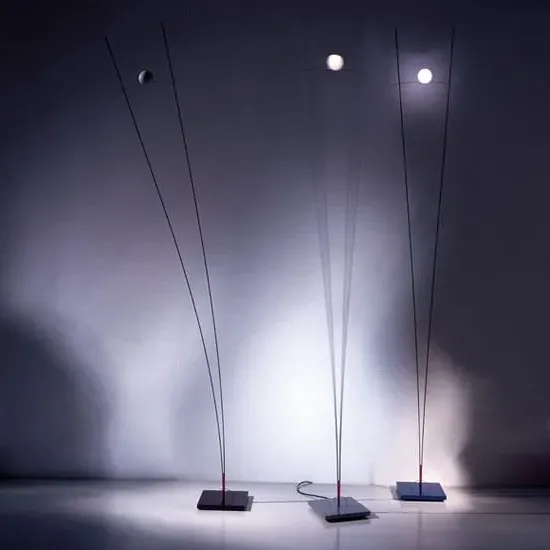 Floor Lamp with Glass Shade - Black, Steel image