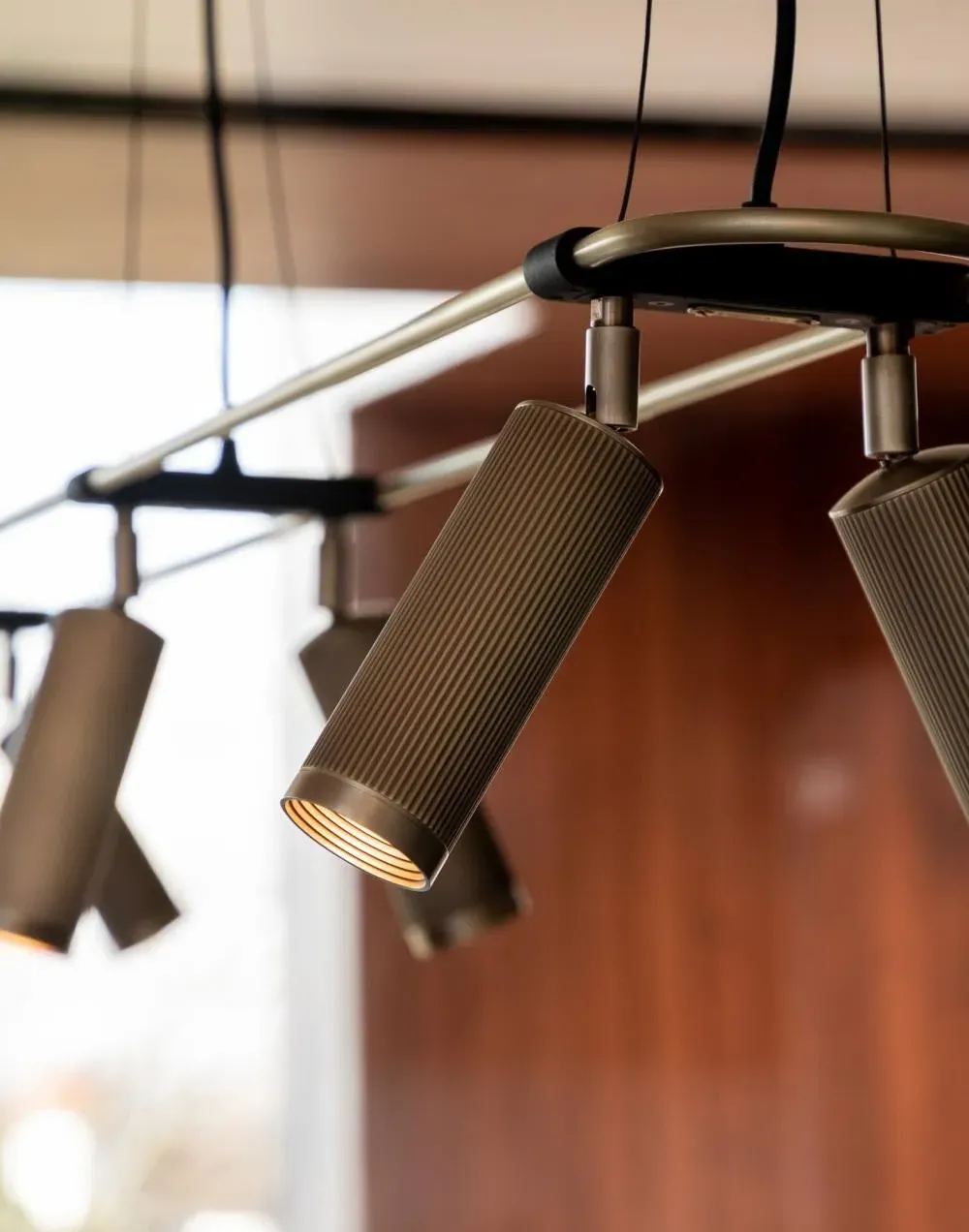 6-Spot Pendant Light with Wire - 25cm, Brass