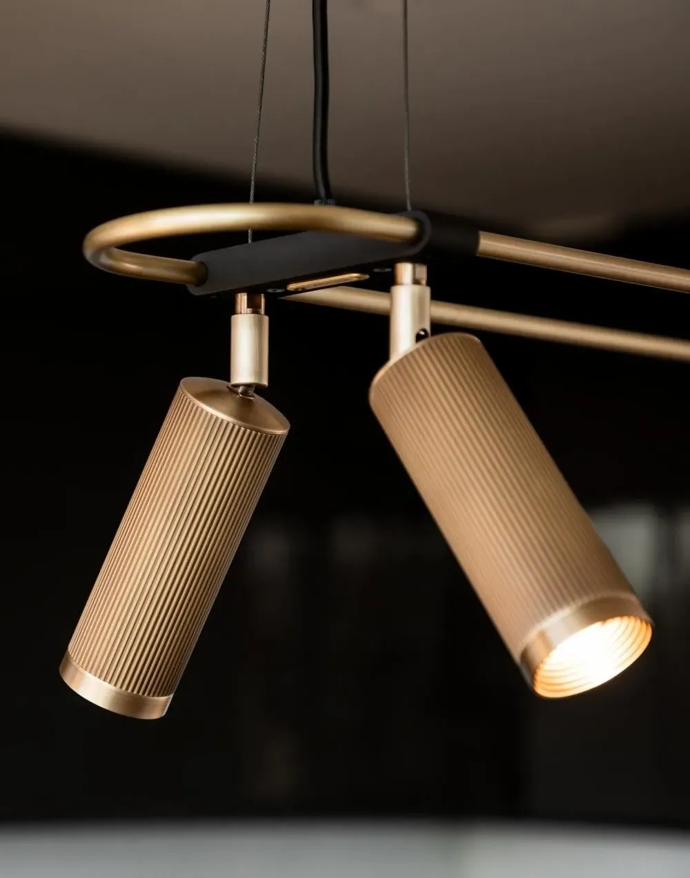 6-Spot Pendant Light with Wire - 50cm, Brass