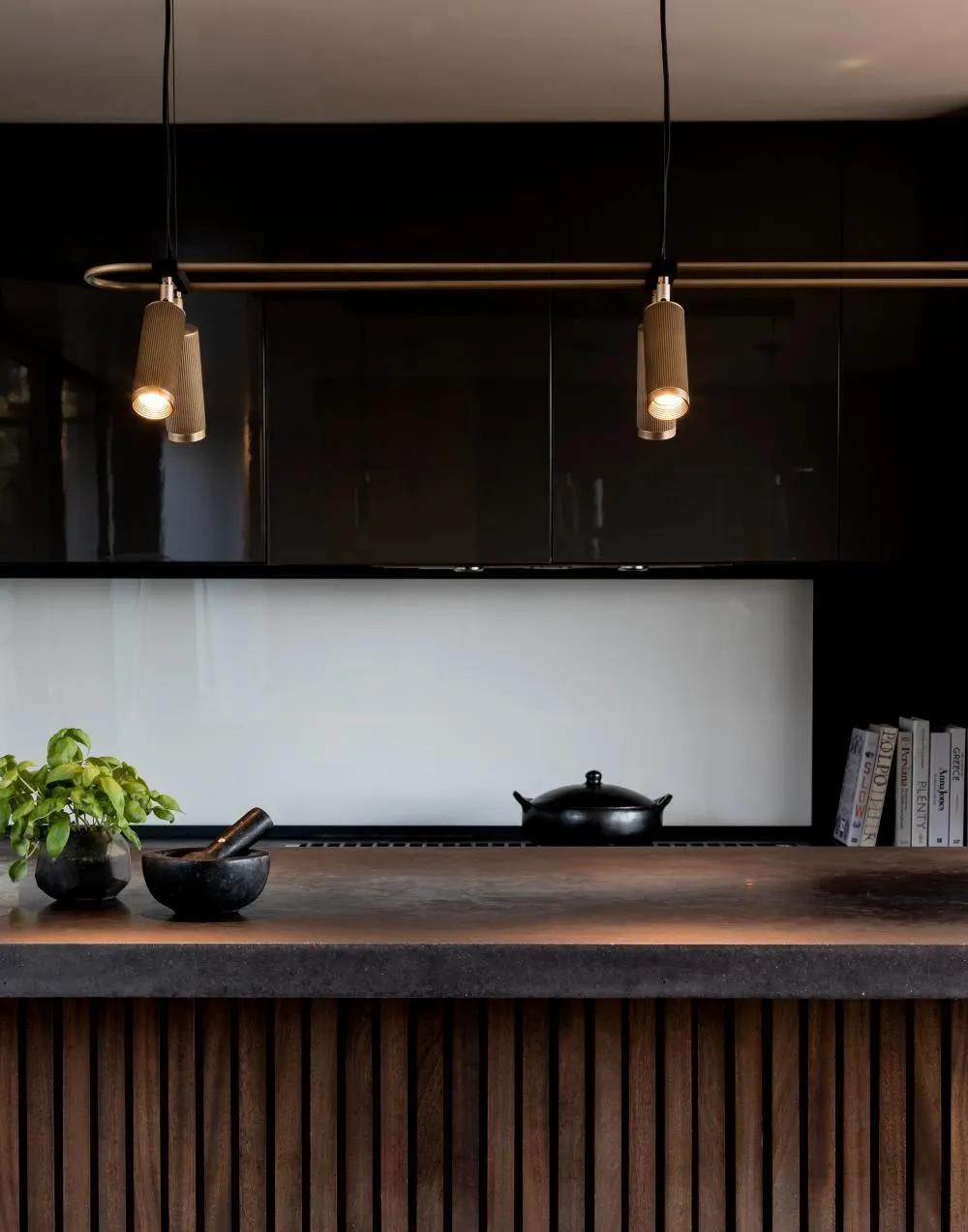 6-Spot Pendant Light with Wire - 75cm, Brass