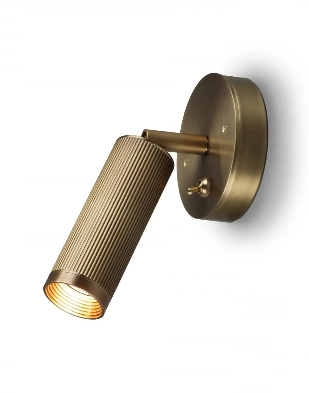 Adjustable Wall Light with Switch - Antique Brass image