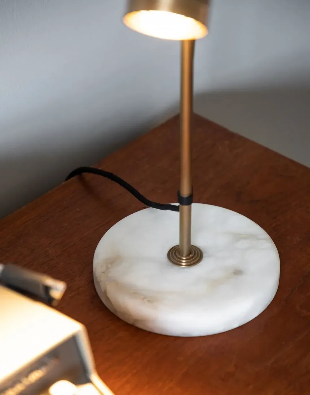 Desk Table Lamp with Marble Base - Brass