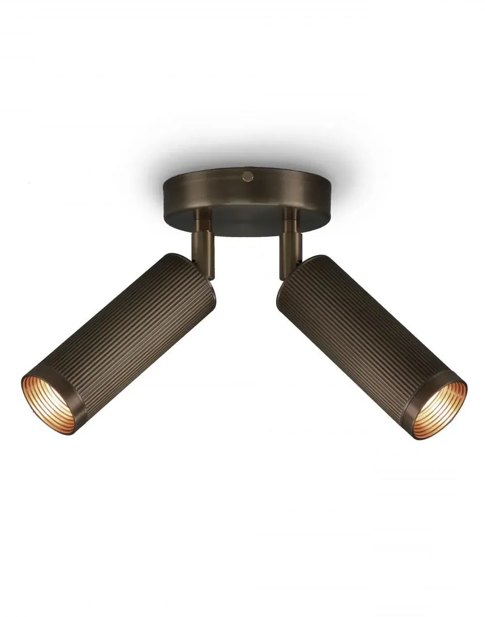 Double Spot Ceiling Light - Antique Brass, Solid Brass