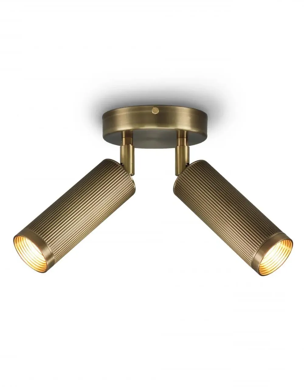 Double Spot Ceiling Light - Antique Brass, Solid Brass image
