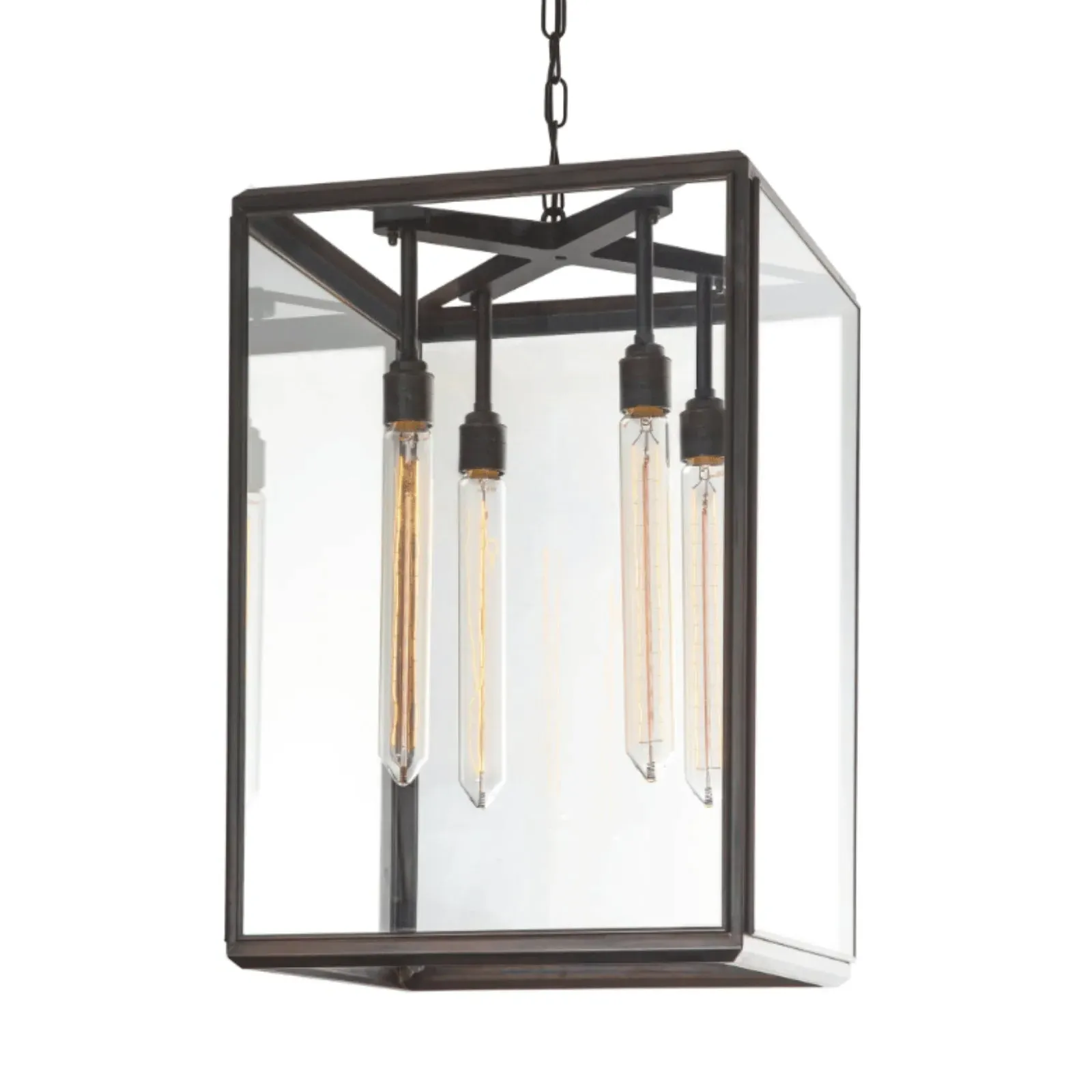 Large Pendant Light with Chain - Bronze, Brass image