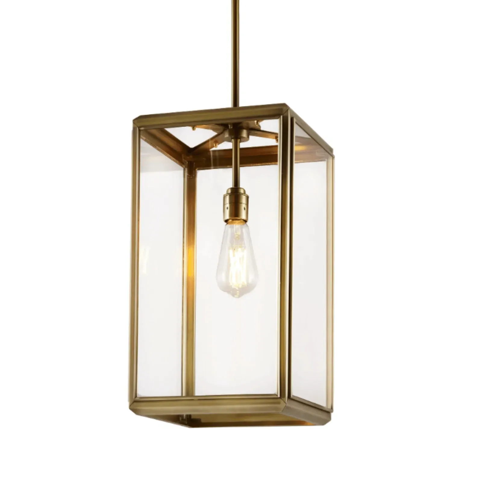 Large Pendant Light with LED - Antique Brass