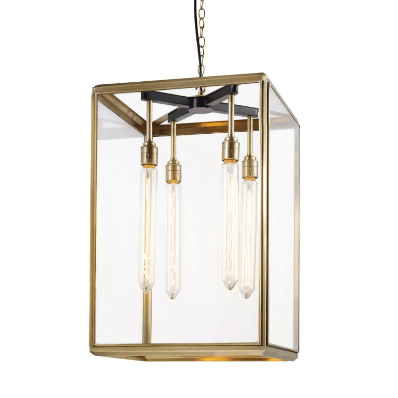 Large Pendant Light with LED Bulb - Bronze, Brass