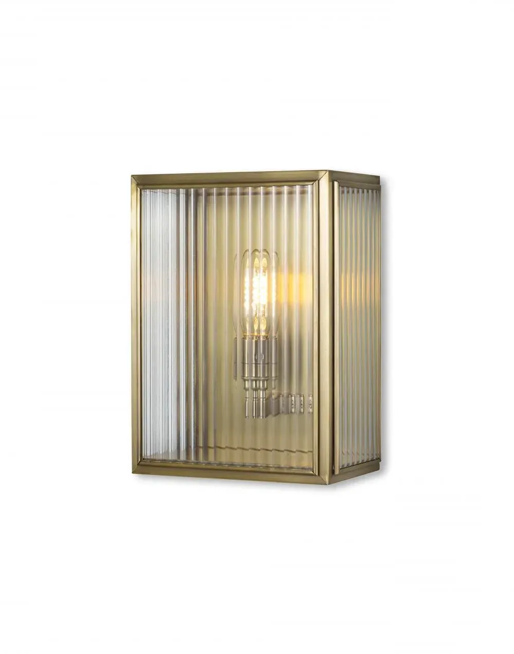 Large Twin Bulb Wall Light - Antique Brass
