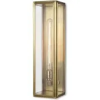 Large Wall Light with Clear Glass - Antique Brass