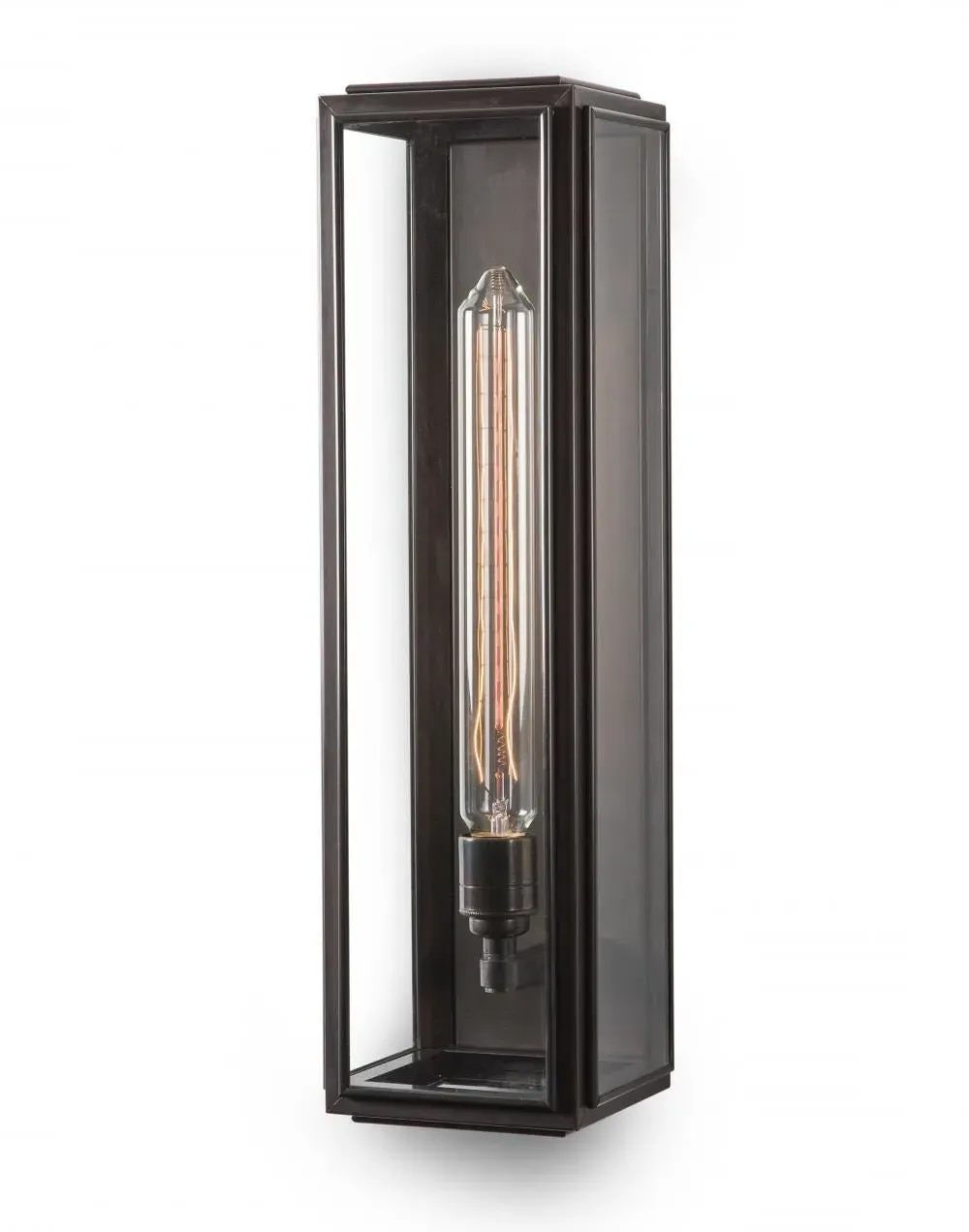 Large Wall Light with Clear Glass - Bronze