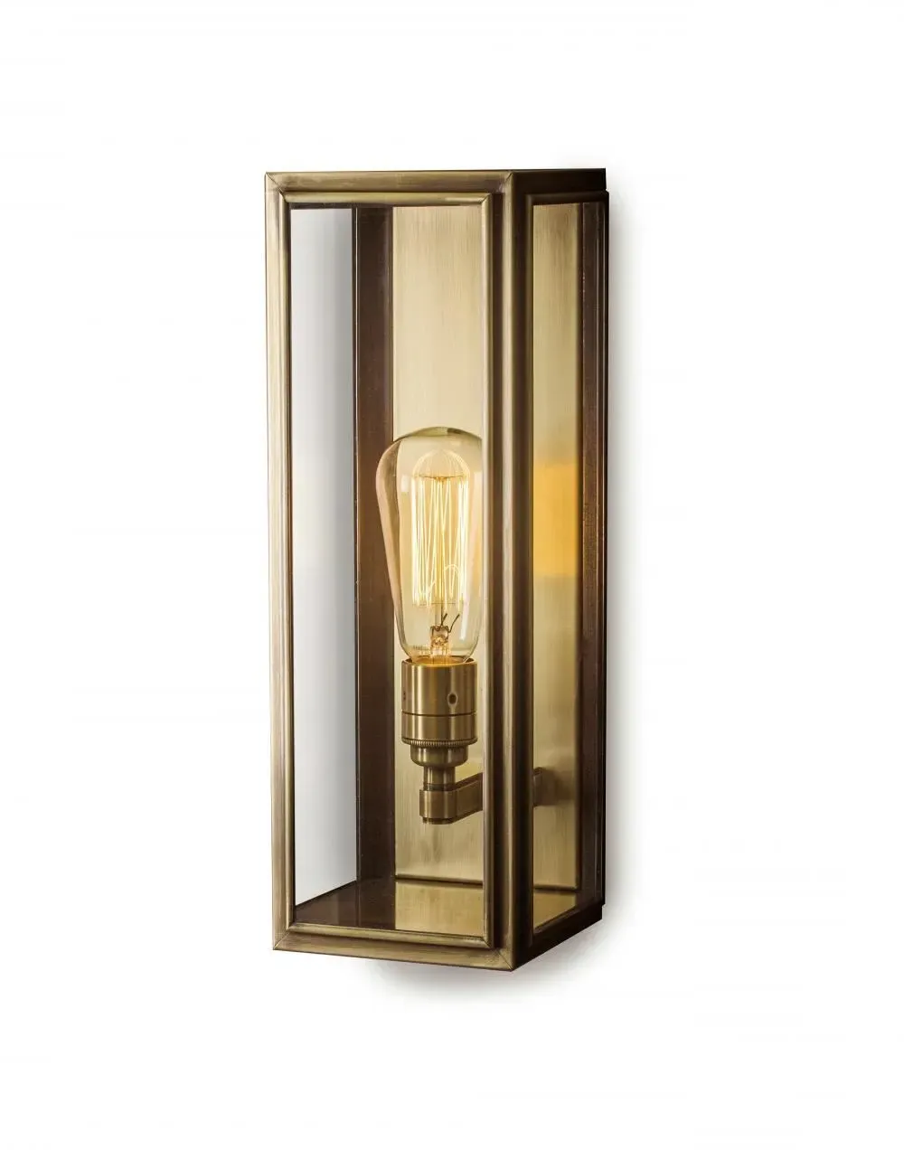 Large Wall Light with Reeded Glass - Antique Brass