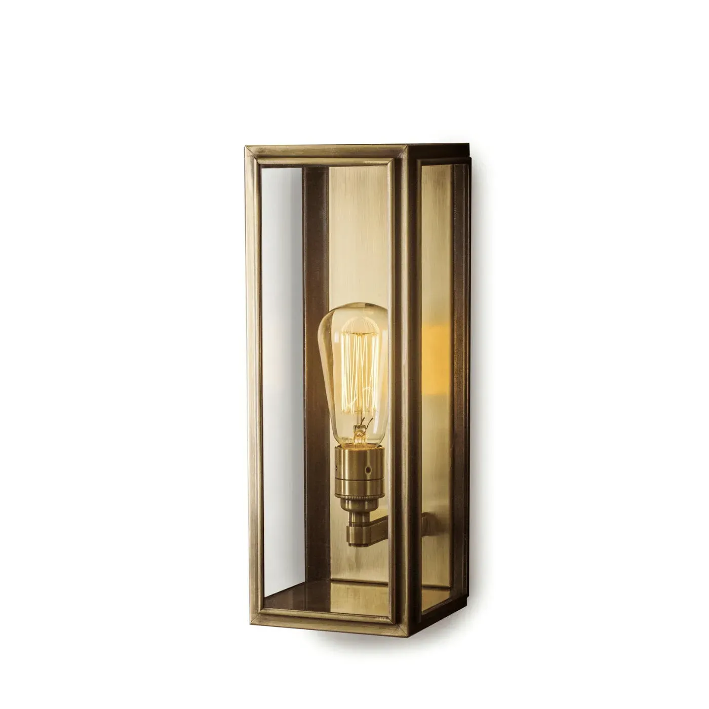Medium Wall Light with Clear Glass - Antique Brass