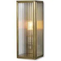 Medium Wall Light with Reeded Glass - Antique Brass