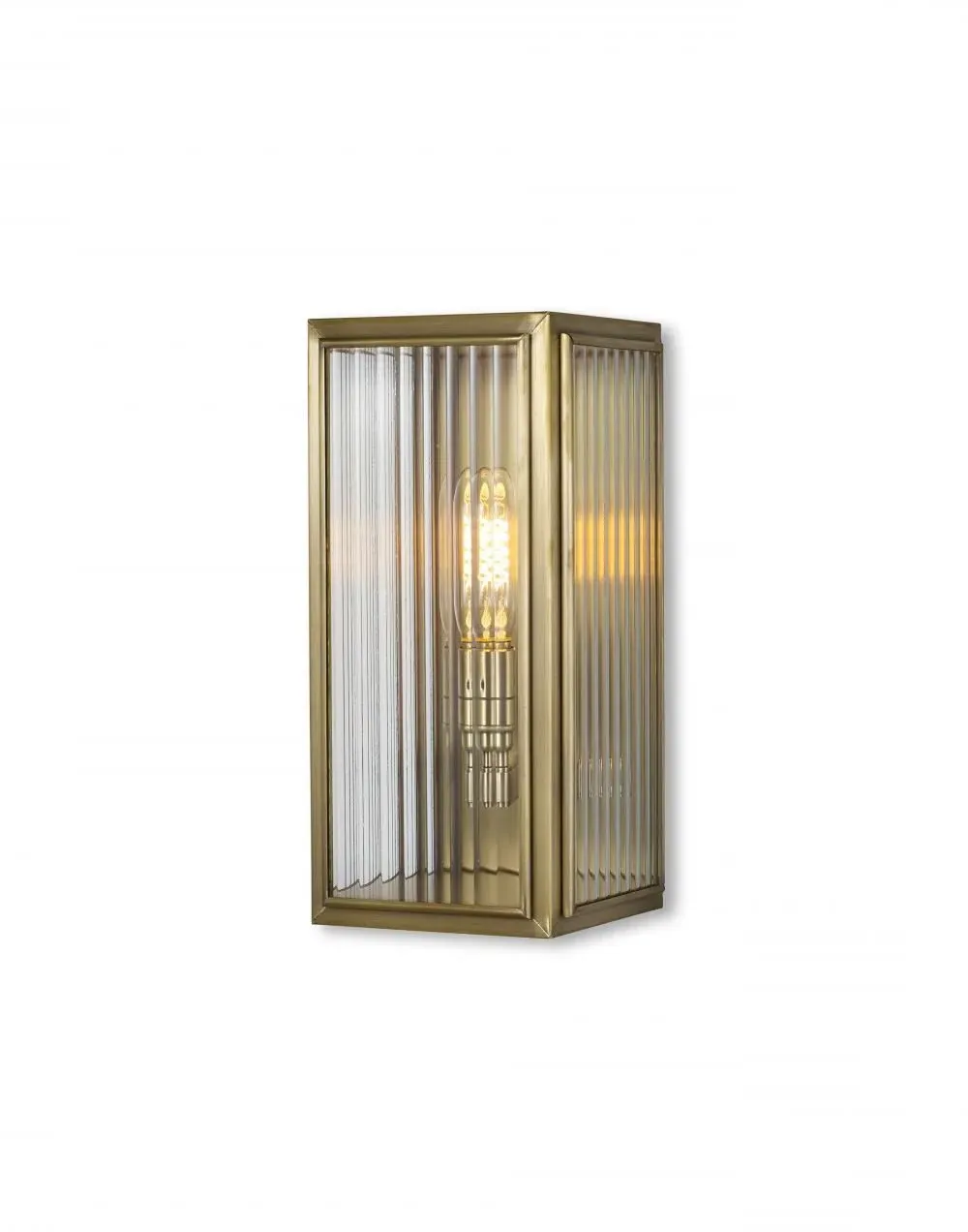 Medium Wall Light with Reeded Glass - Bronze