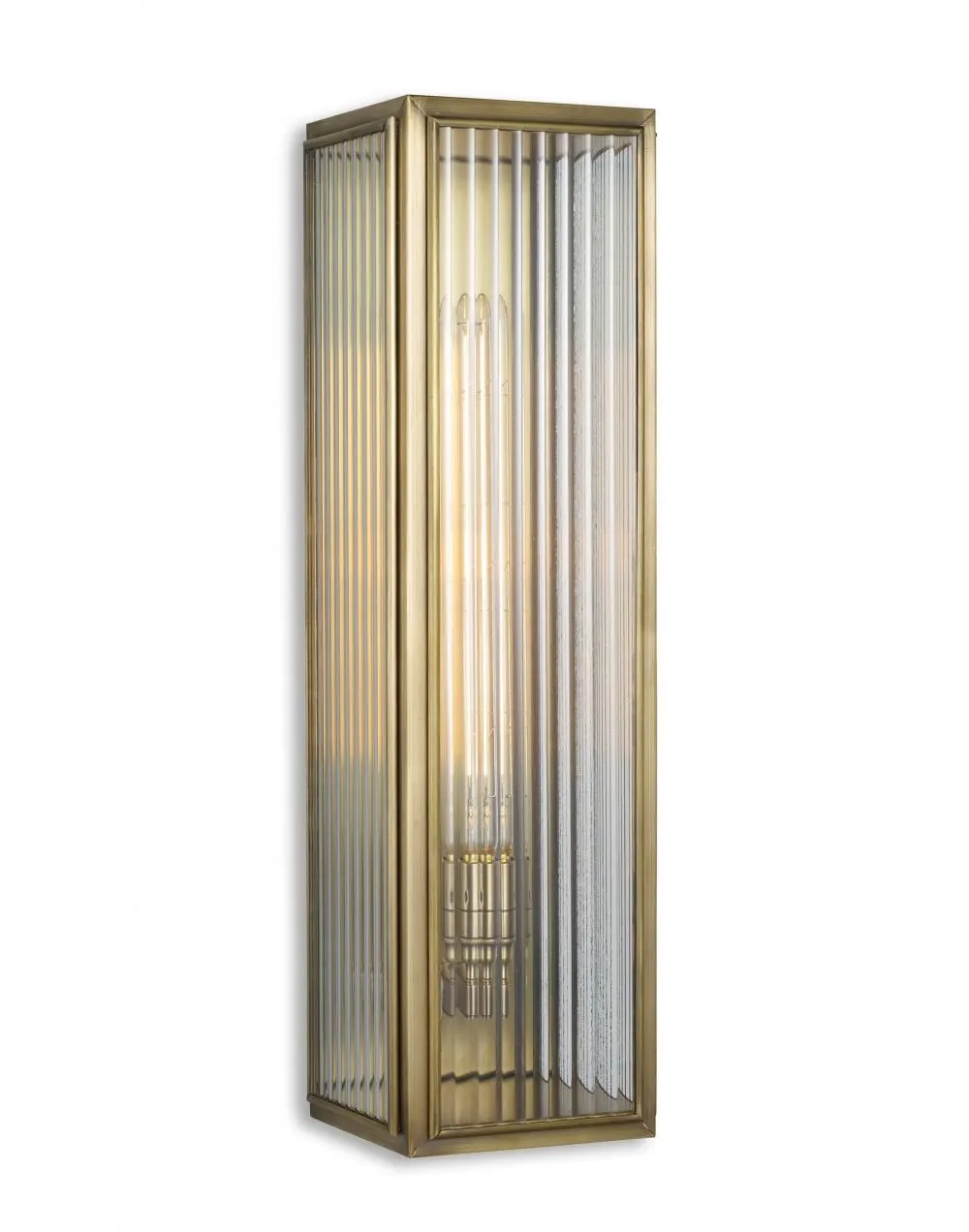Medium Wall Light with Reeded Glass - Bronze