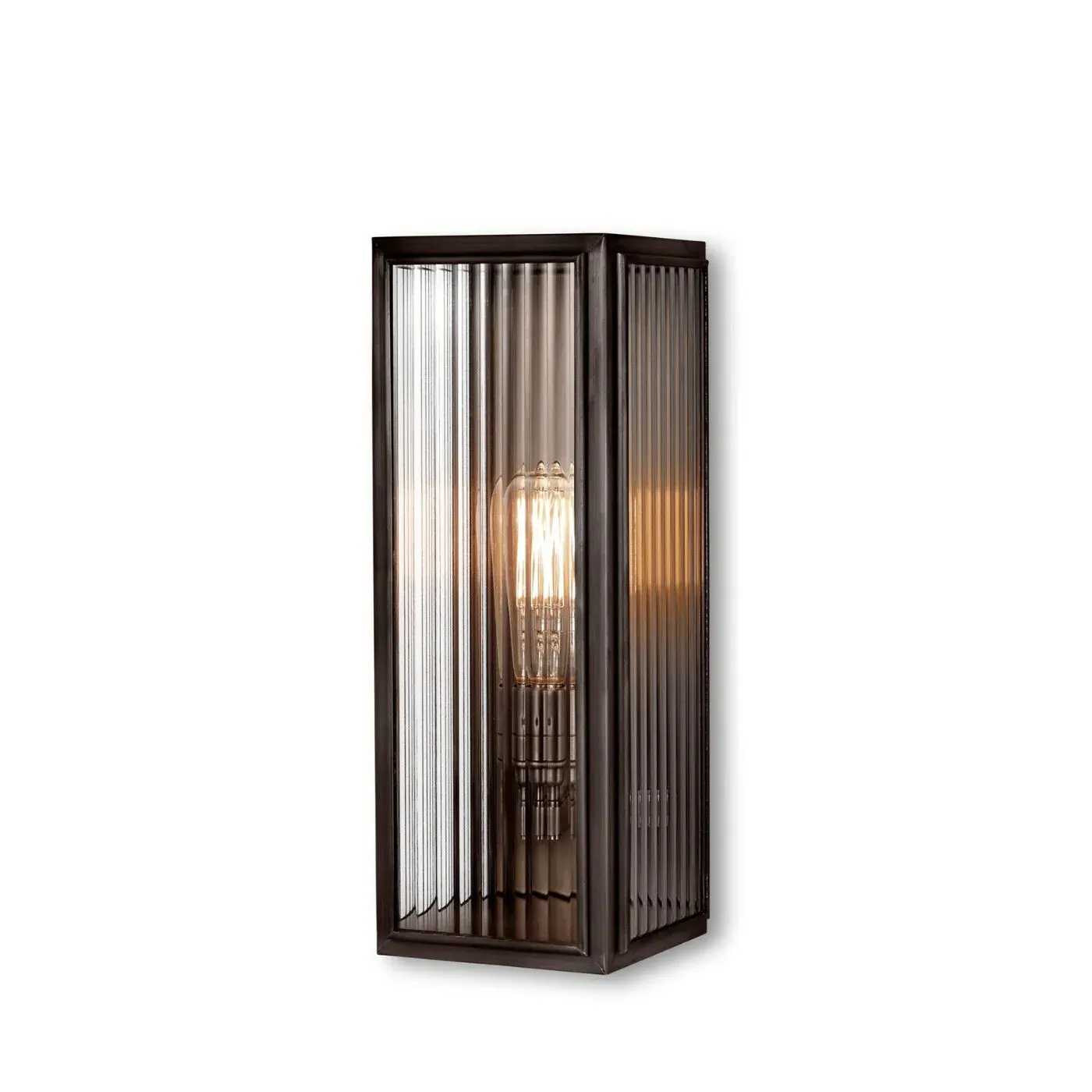 Medium Wall Light with Reeded Glass - Bronze