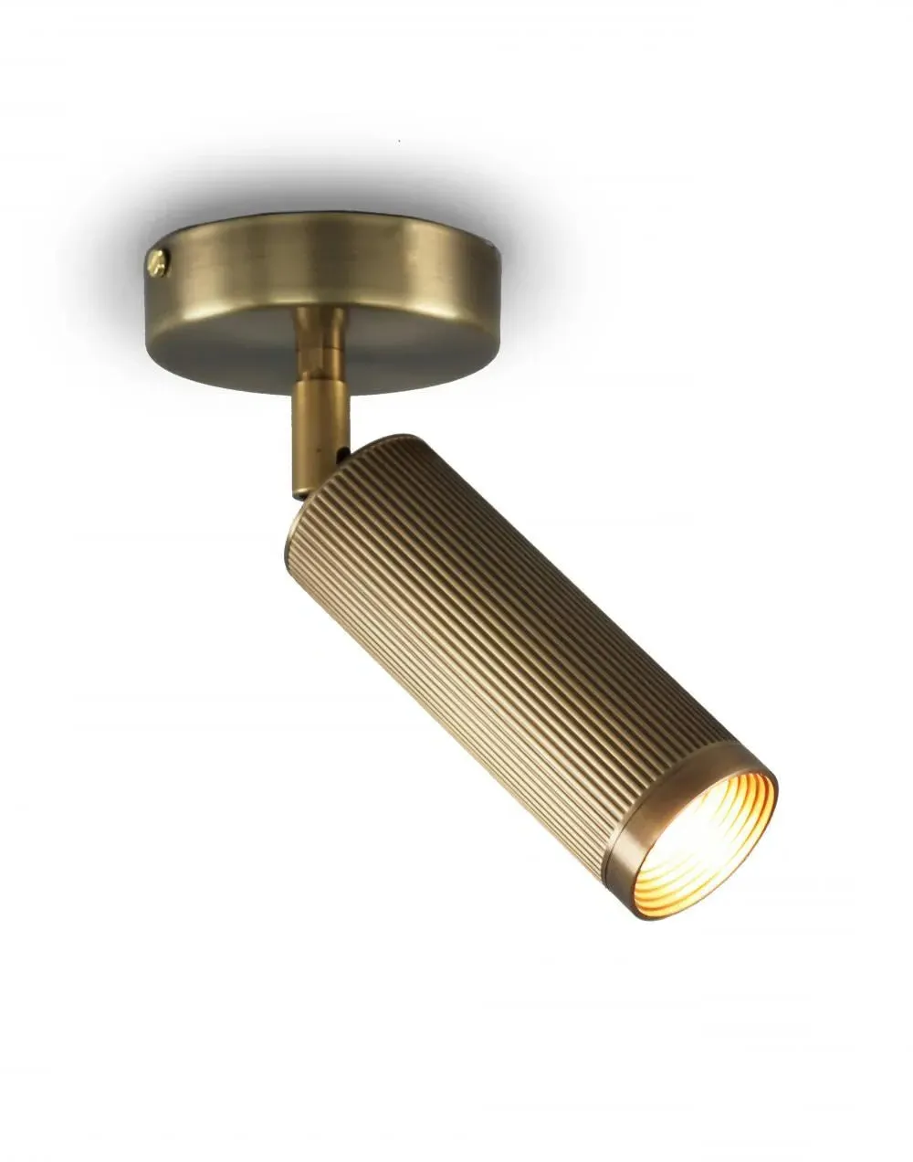 Single Spot Ceiling Light - Antique Brass, Solid Brass