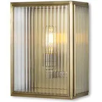 Small Wall Light with Reeded Glass - Antique Brass