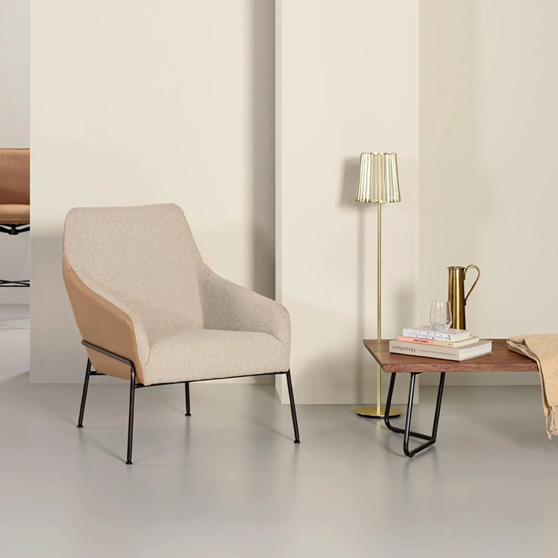 Dining Chair with Arms - Olive, Leather