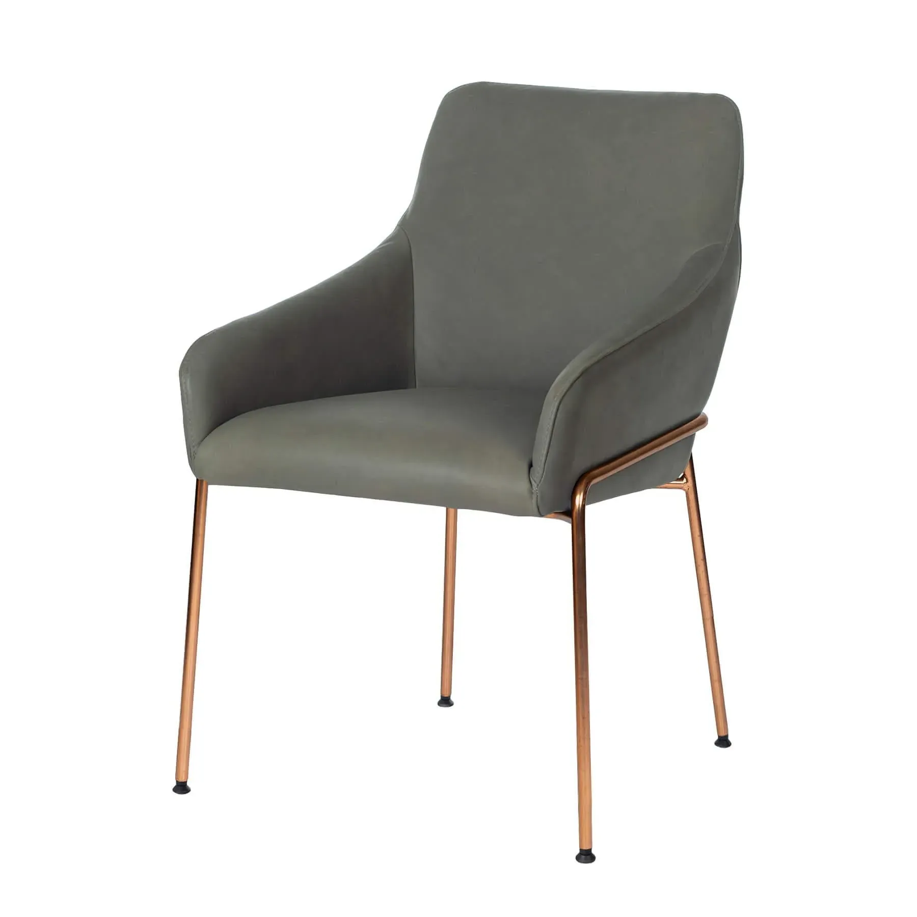 Dining Chair with Arms - Tan, Leather