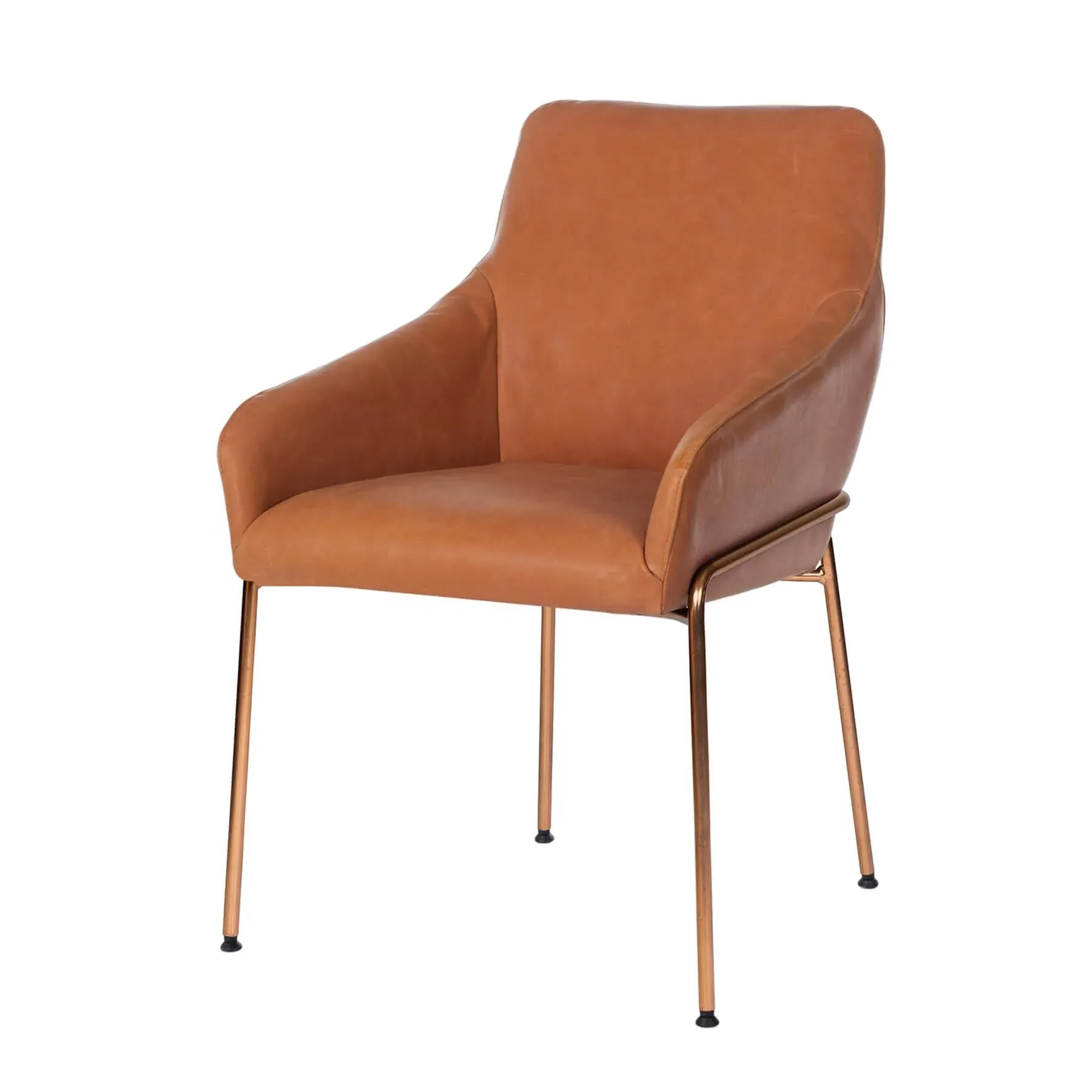 Dining Chair with Arms - Tan, Leather image