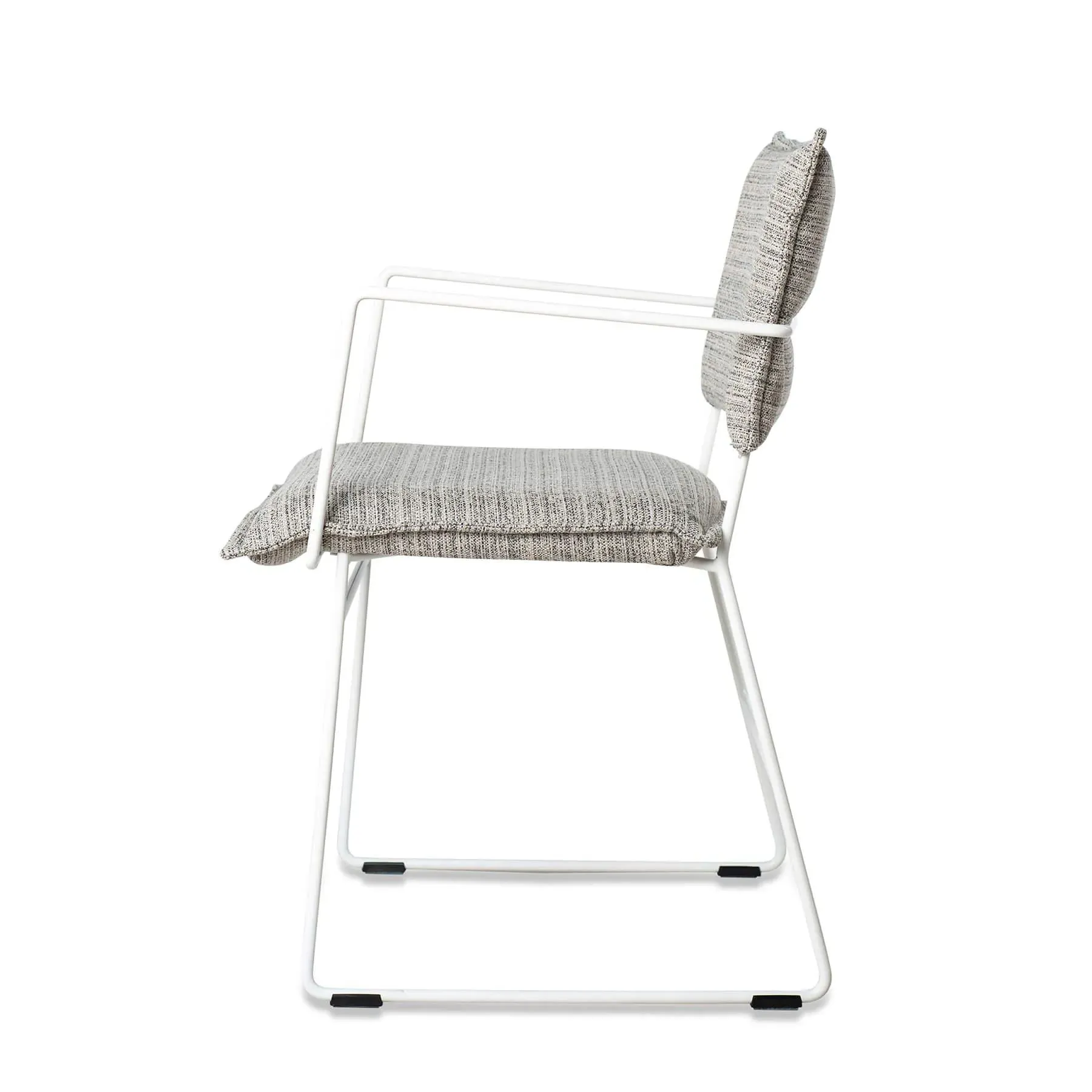 Garden Chair with Arms - Grey, Fabric