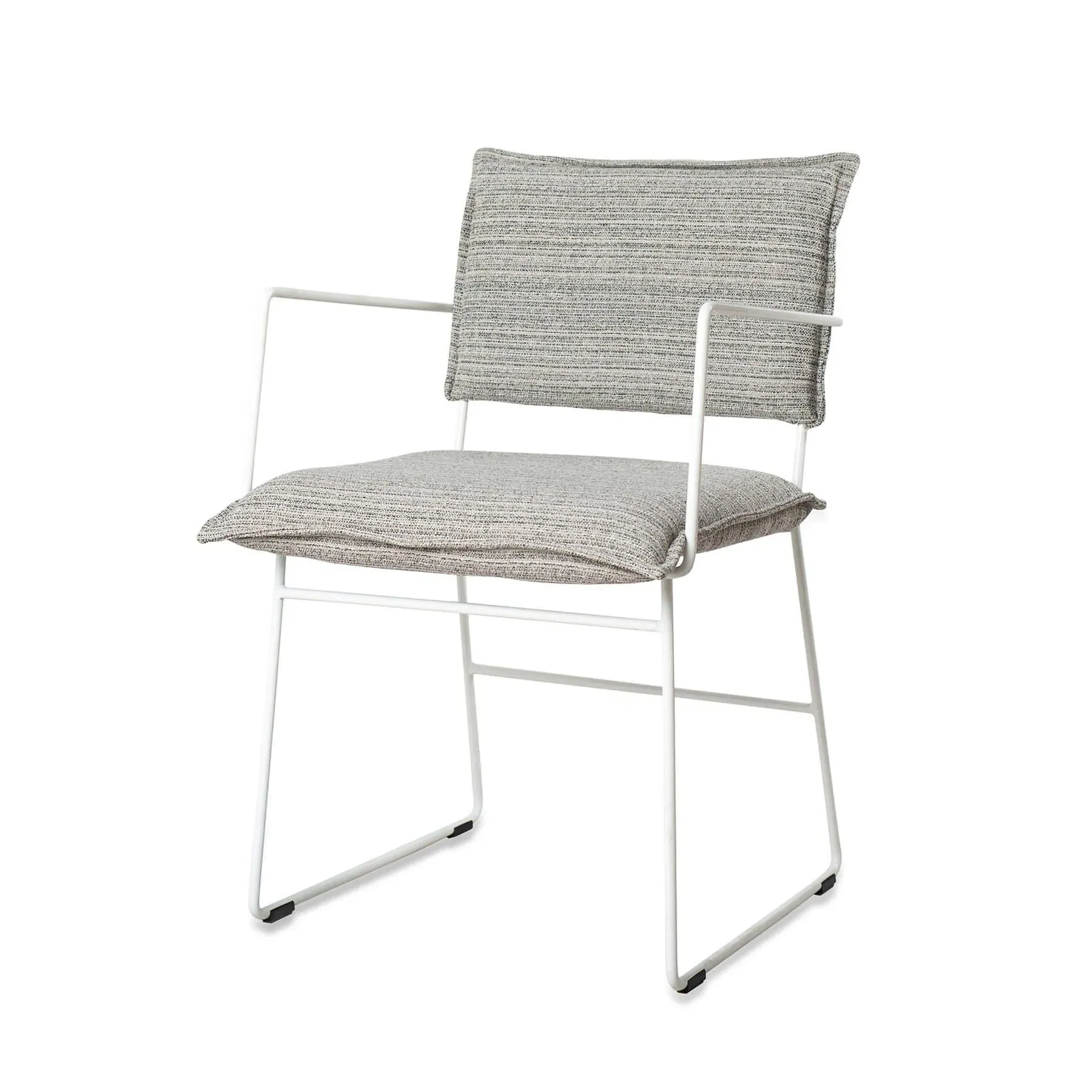 Garden Chair with Arms - Grey, Fabric