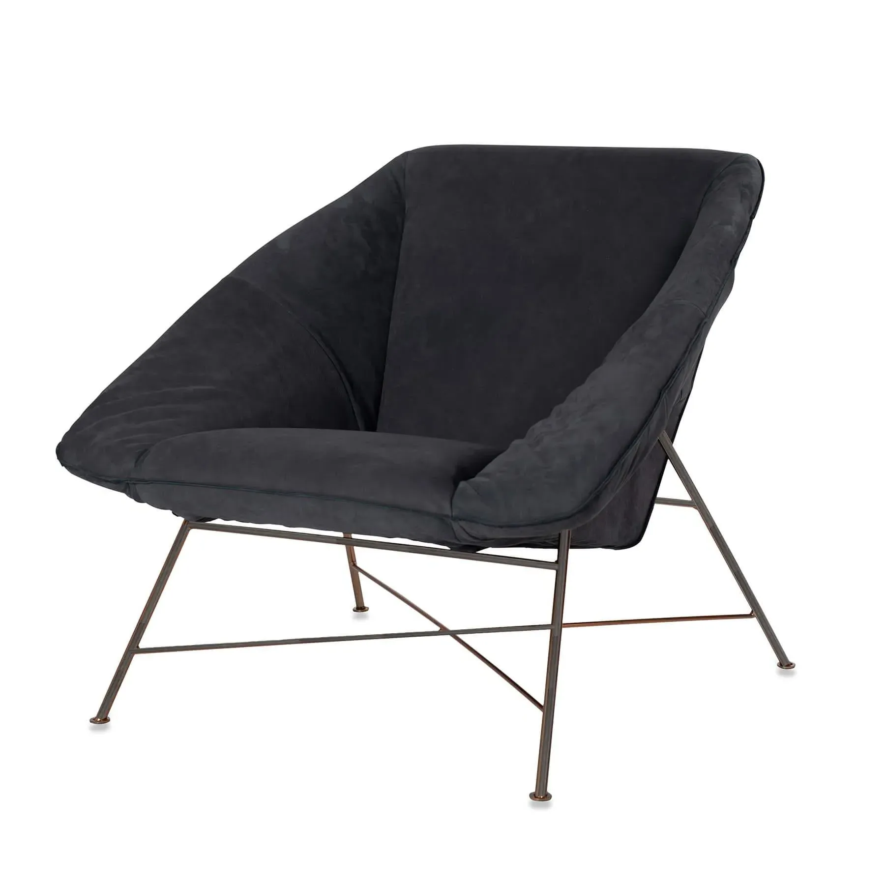 Lounge Chair with Arms - Cognac, Leather