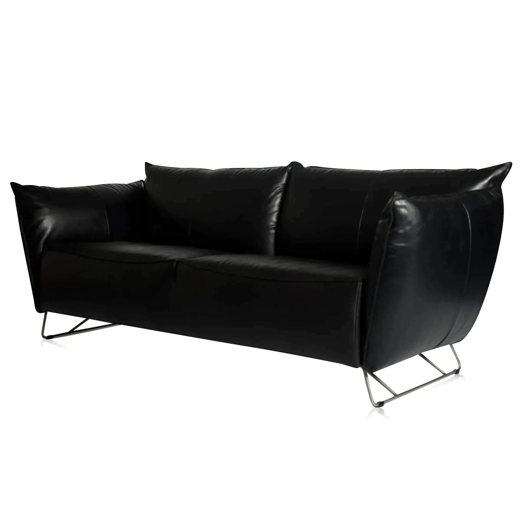 My Home 2.5 Seater Sofa - Black, Leather image