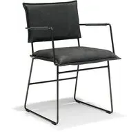 Norman Chair with Arms - Black, Leather