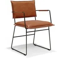 Norman Chair with Arms - Tan, Leather