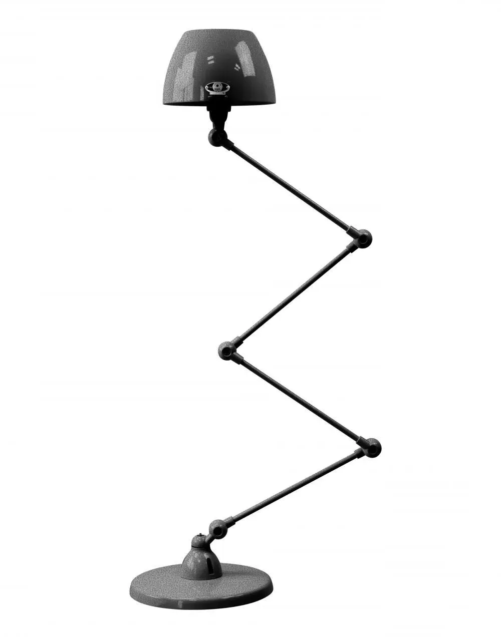4-Arm Zigzag Lamp with Curved Shade - Black