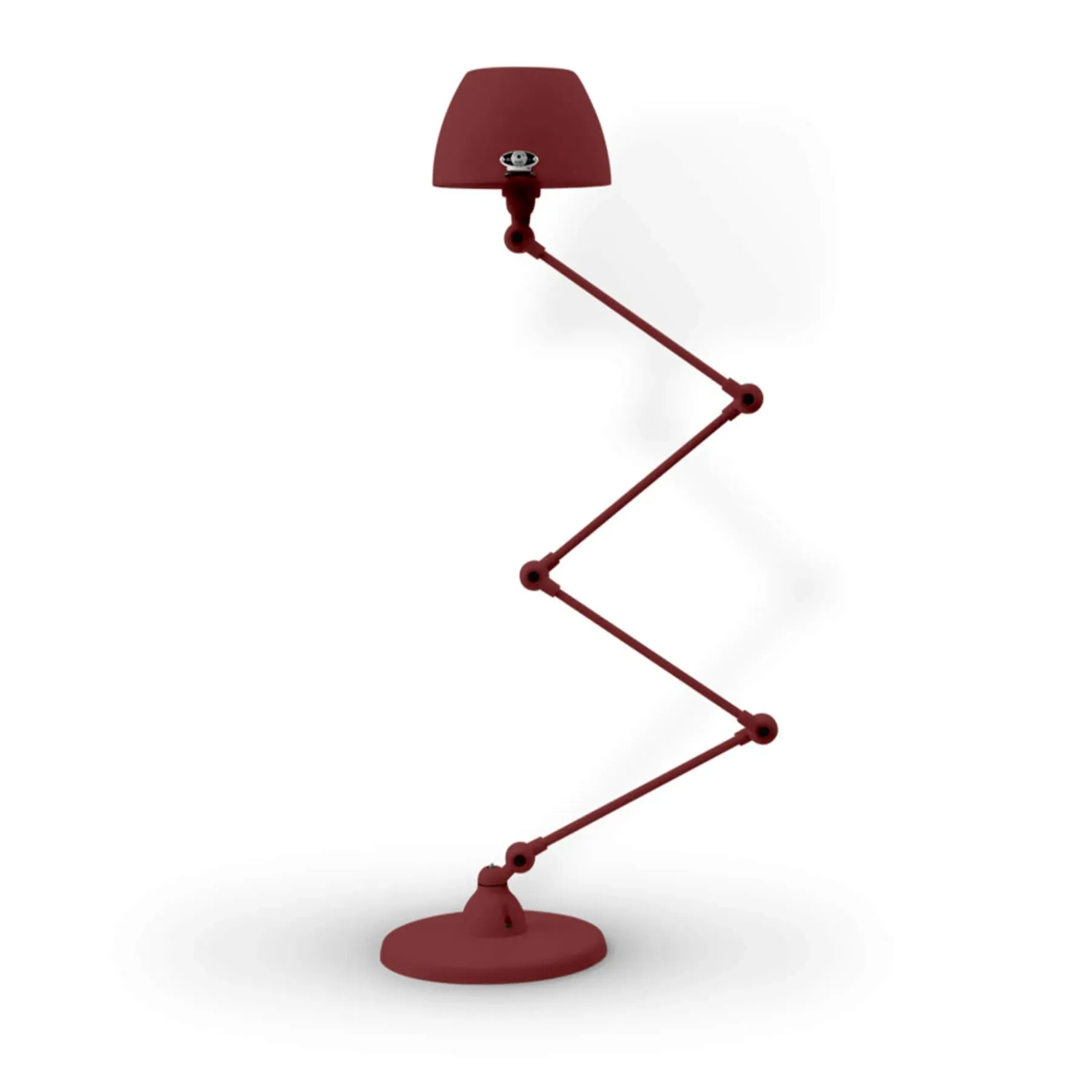 4-Arm Zigzag Lamp with Curved Shade - Burgundy Matt