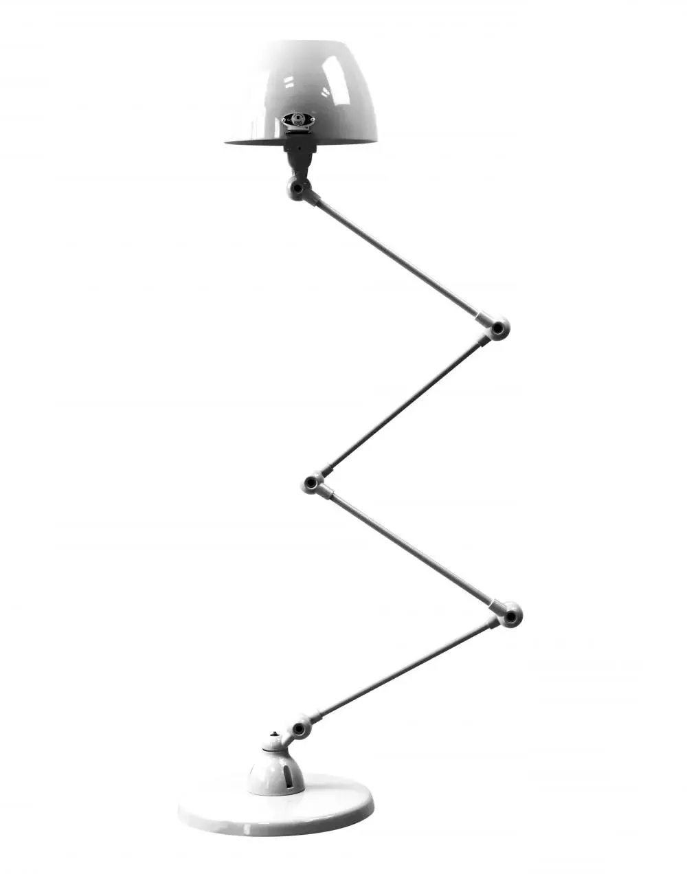 4-Arm Zigzag Lamp with Curved Shade - Chrome