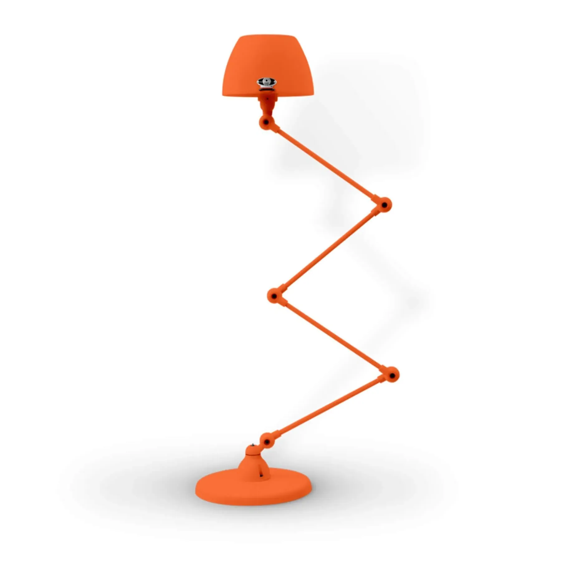 4-Arm Zigzag Lamp with Curved Shade - Orange Matt