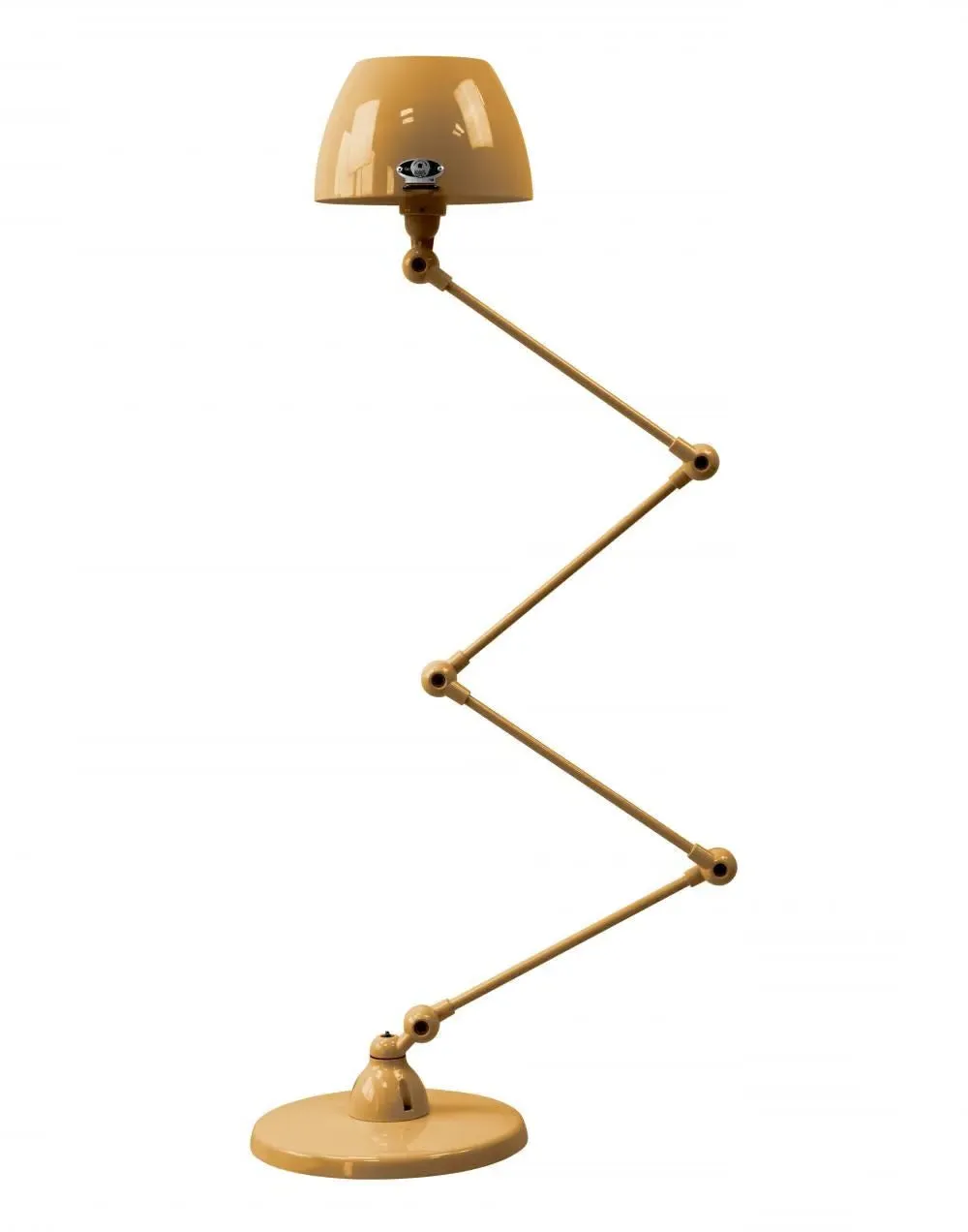 4-Arm Zigzag Lamp with Curved Shade - Pearl Gold